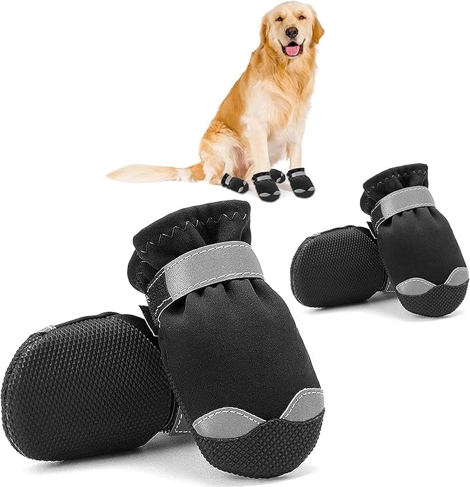 g-baby 狗靴狗鞋适用于中大型犬,防水宠物短靴反光